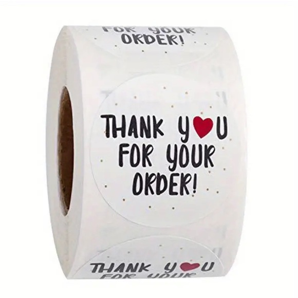 (34) Roll of 500 “Thank You for Your Order” 1” Stickers for Retailers - Picture 7 of 10